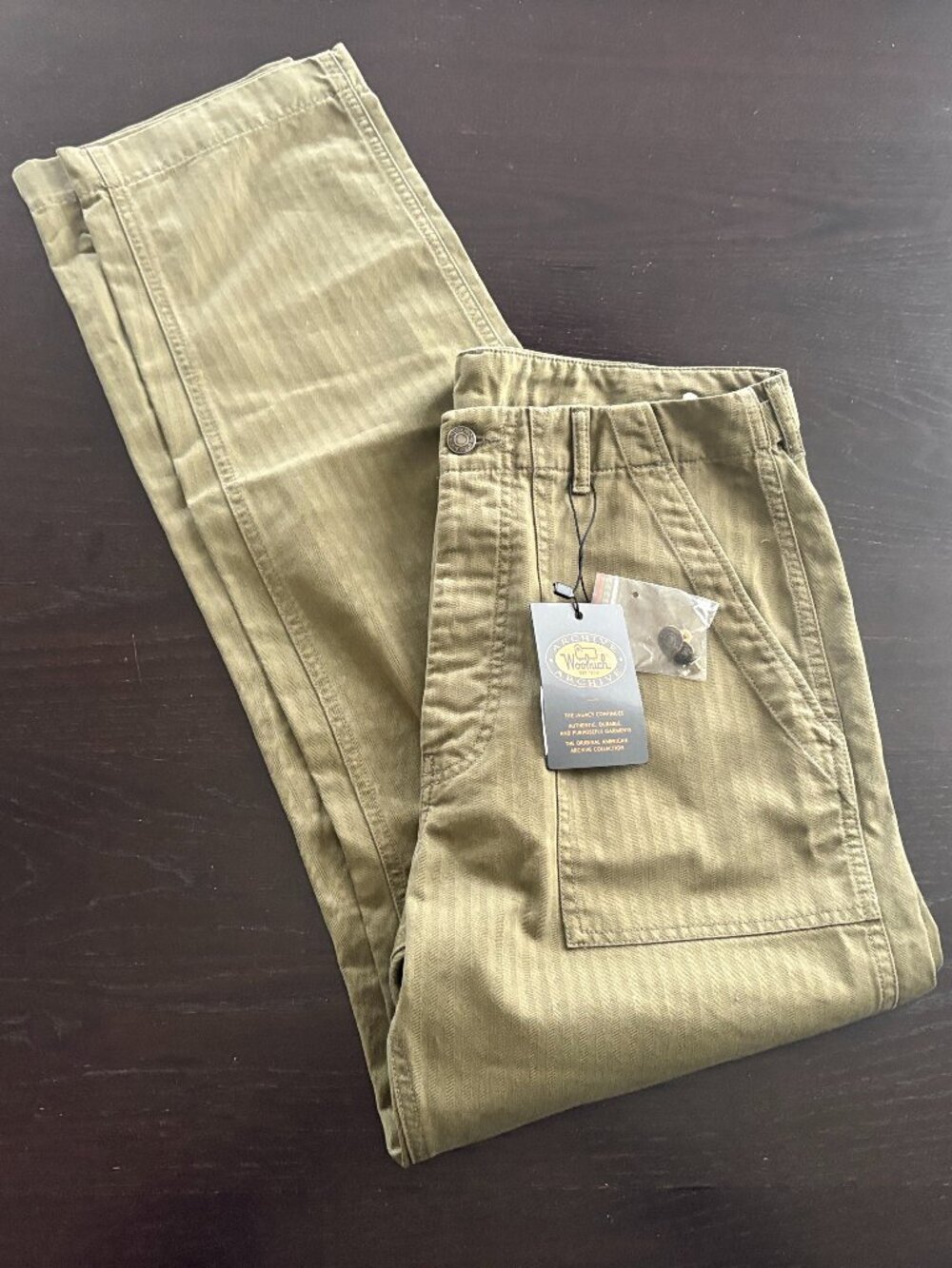 NEW Mens Woolrich Archive OG Fatigue Military Green Pants Size 32 X 32